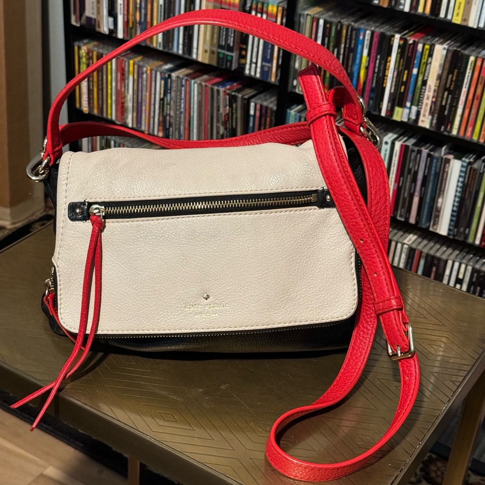Vintage Unique Kate Spade Pebble Leather Crossbody Handbag